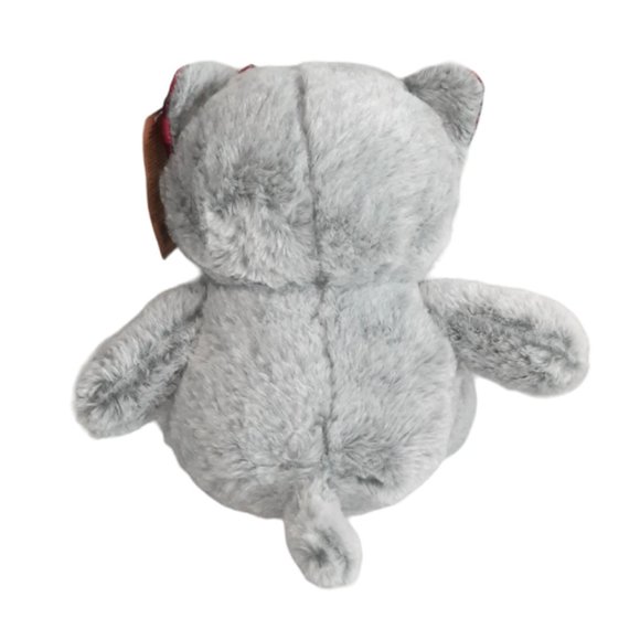 2023 PetSmart Lucky The Cat Squeaker Gray & Red Plaid Pet Plush Toy 10" NEW - Picture 5 of 7